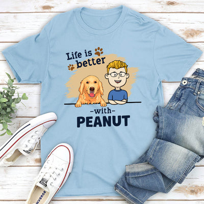 With Dog - Personalized Custom Premium T-shirt