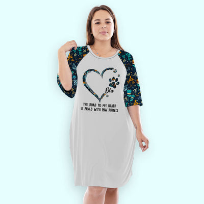 Road To Heart Pattern - Personalized Custom 3/4 Sleeve Dress