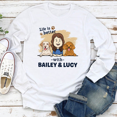 With Dog 1 - Personalized Custom Long Sleeve T-shirt