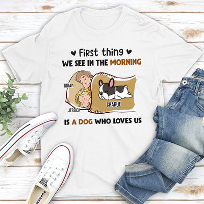 Morning First Thing Couple - Personalized Custom Unisex T-shirt