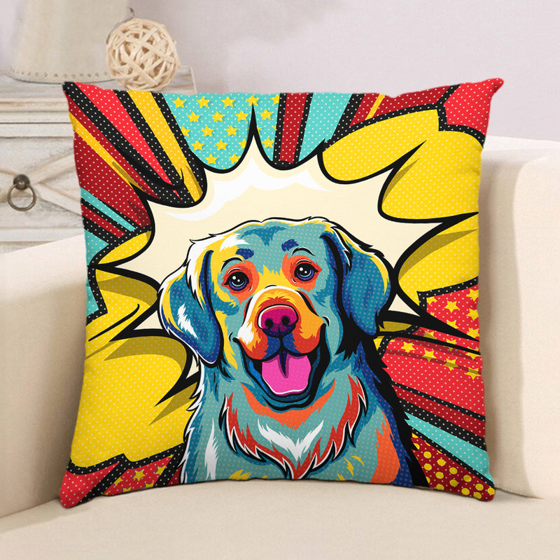 Golden Retriever Pop Art - Throw Pillow