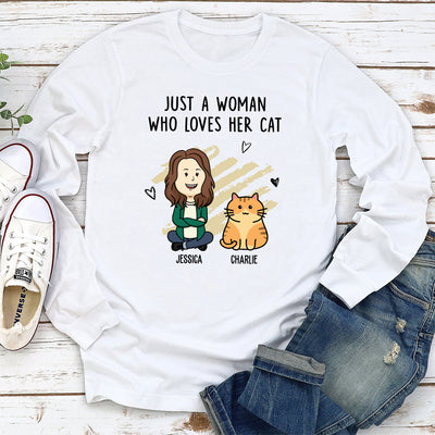 Woman With Cats - Personalized Custom Long Sleeve T-shirt