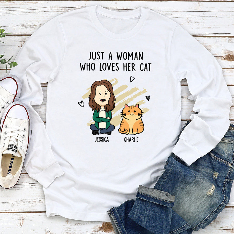 Woman With Cats - Personalized Custom Long Sleeve T-shirt