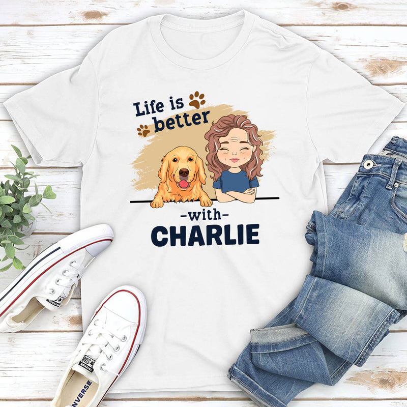 With Dog Chibi - Personalized Custom Unisex T-shirt