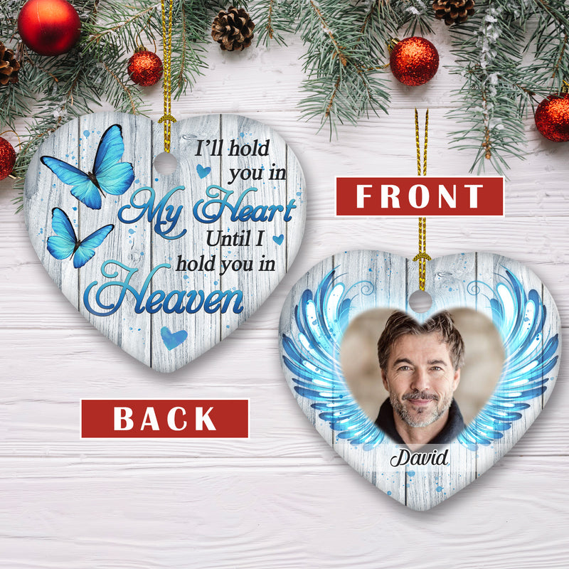 Until I Hold You - Personalized Custom Heart Ceramic Ornament