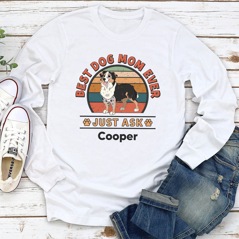 Best Dog Ever Retro - Personalized Custom Long Sleeve T-shirt