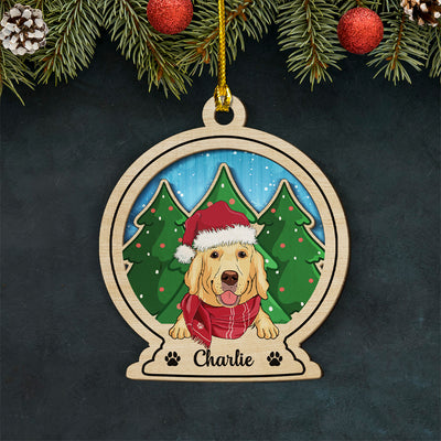 Dog Snowball - Personalized Custom 2-layered Wood Ornament