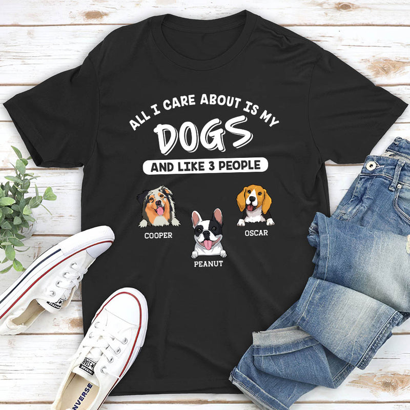 Dog And 3 People - Personalized Custom Unisex T-shirt