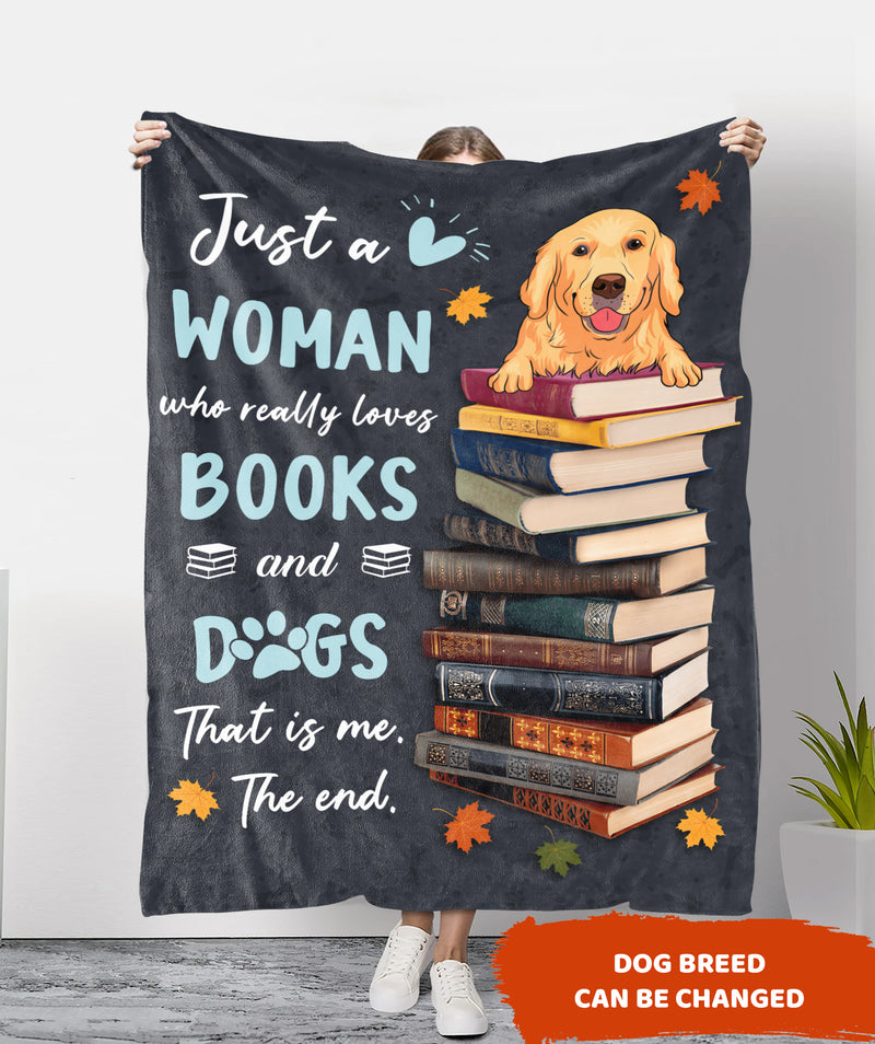 Just A Woman Of Books And Dogs - Personalized Custom Blanket