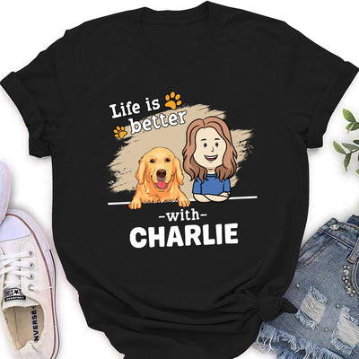 With Pet 2 - Personalized Custom Women's T-shirt