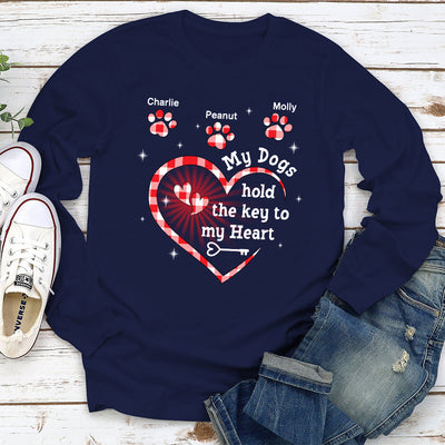 My Dog Holds The Key - Personalized Custom Long Sleeve T-shirt