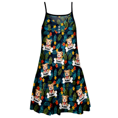 Dog Floral - Personalized Custom Strap Dress