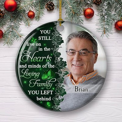 Hearts And Minds Circle - Personalized Custom Circle Ceramic Ornament