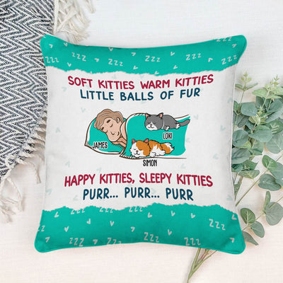 Soft Kitty Warm Kitty - Personalized Custom Throw Pillow