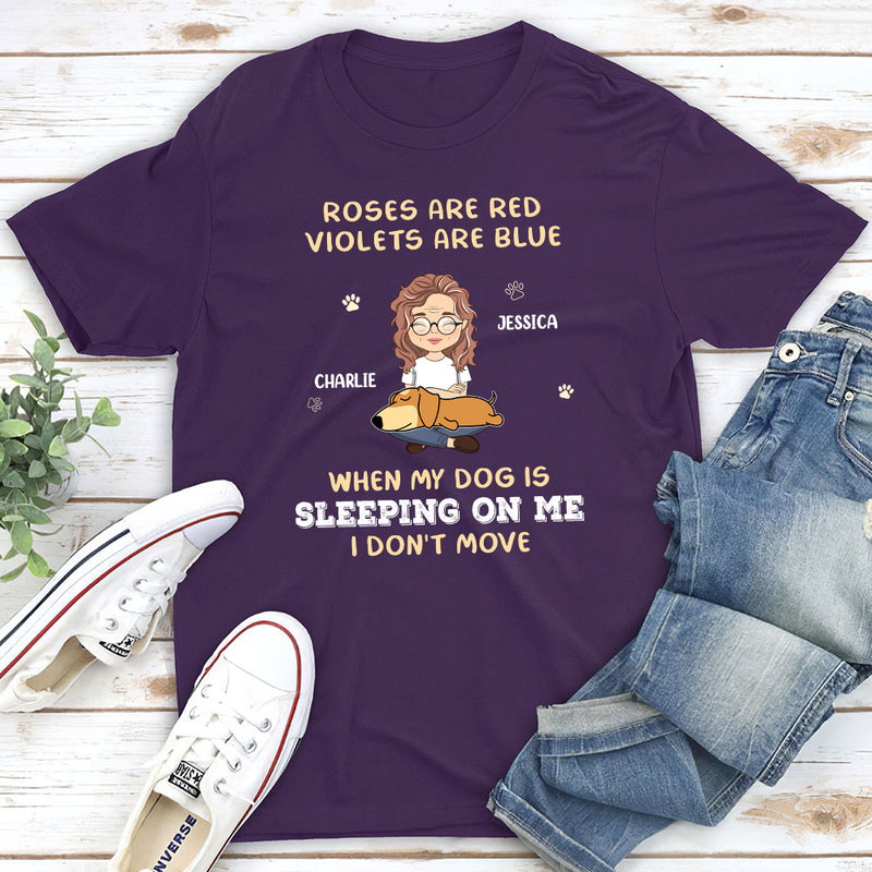 Sleeping On Me - Personalized Custom Unisex T-shirt