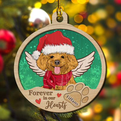 In Our Hearts Forever - Personalized Custom 2-layered Wood Ornament