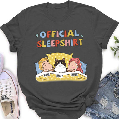 Sleeping Pet Sleepshirt Couple - Personalized Custom Women's T-shirt