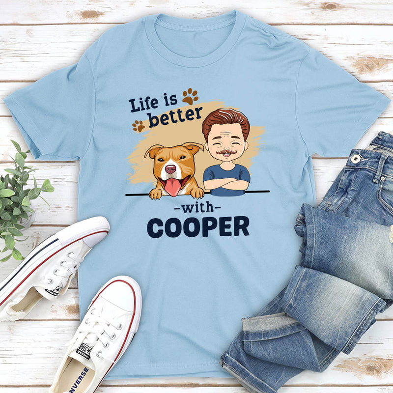 With Dog Chibi - Personalized Custom Unisex T-shirt