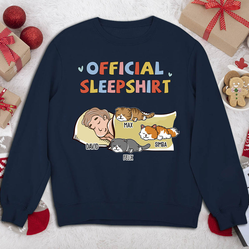 Sleeping Cat Sleepshirt - Personalized Custom Sweatshirt