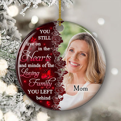 Hearts And Minds Circle - Personalized Custom Circle Ceramic Ornament