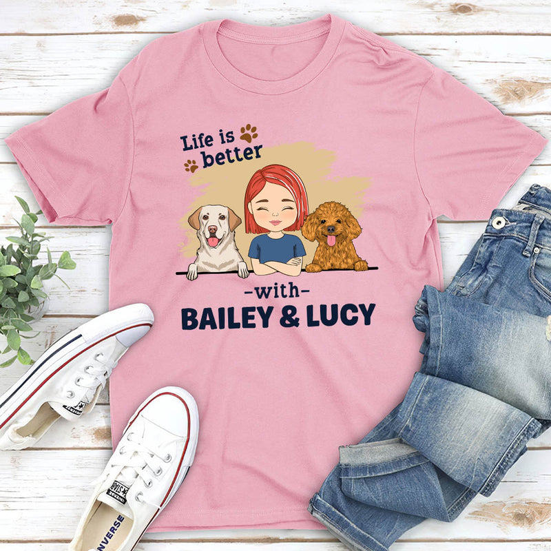 With Dog Chibi - Personalized Custom Unisex T-shirt