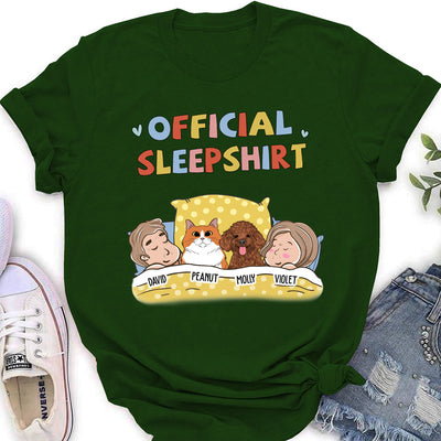 Sleeping Pet Sleepshirt Couple - Personalized Custom Women's T-shirt