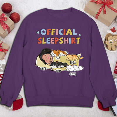 Sleeping Cat Sleepshirt - Personalized Custom Sweatshirt