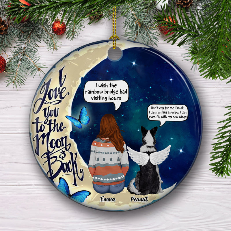 Love You To The Moon And Back - Personalized Custom Circle Ceramic Christmas Ornament