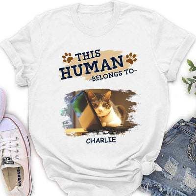 Belongs To My Cat - Personalized Custom Women's T-shirt