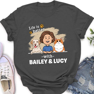 With Pet 2 - Personalized Custom Women's T-shirt