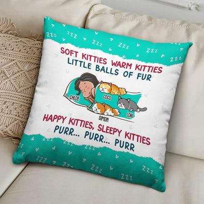 Soft Kitty Warm Kitty - Personalized Custom Throw Pillow