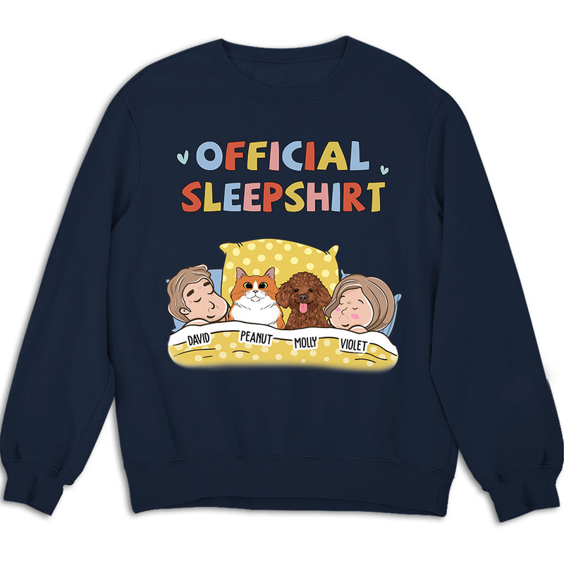 Sleeping Pet Sleepshirt Couple - Personalized Custom Sweatshirt