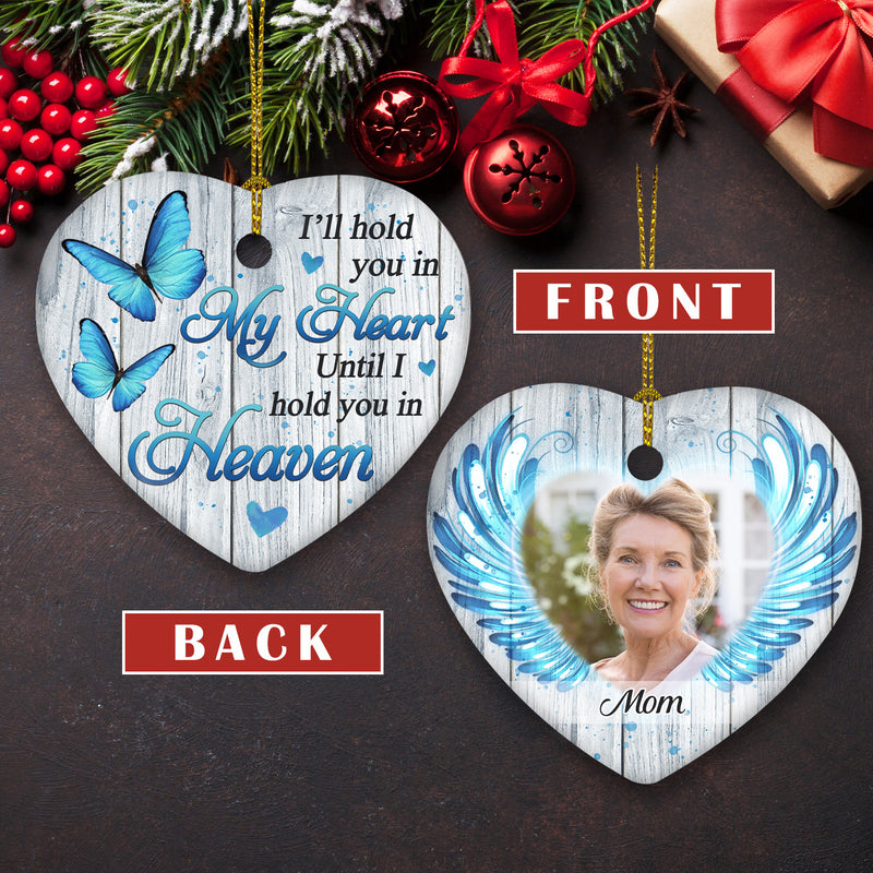 Until I Hold You - Personalized Custom Heart Ceramic Ornament