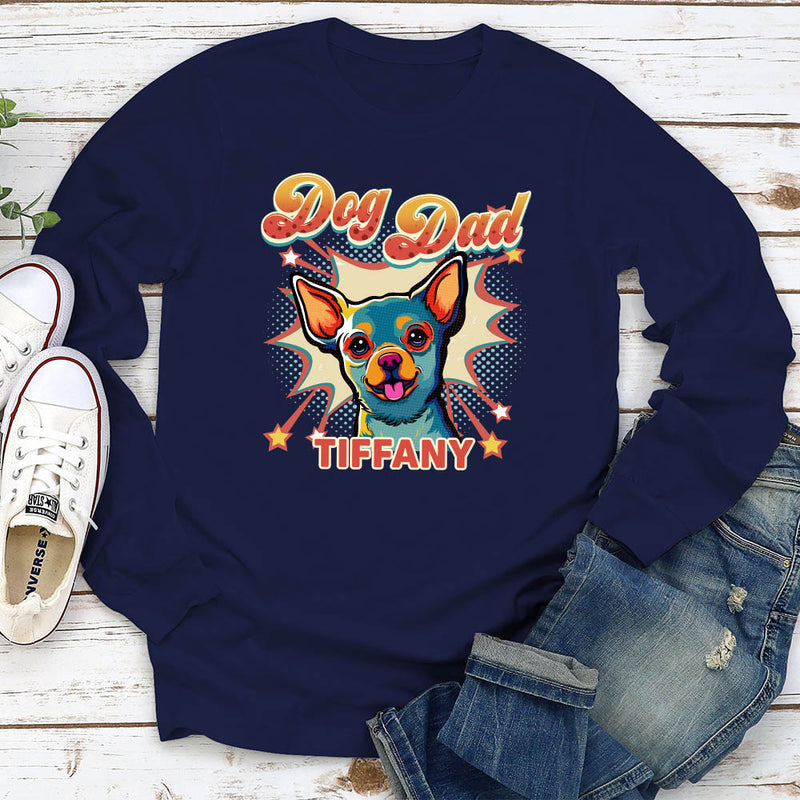 Dog Mom/Dad Popart - Personalized Custom Long Sleeve T-shirt