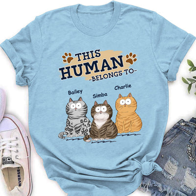 Belongs To My Cat - Personalized Custom Women's T-shirt