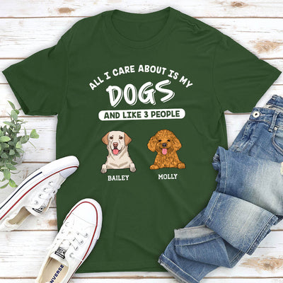 Dog And 3 People - Personalized Custom Unisex T-shirt