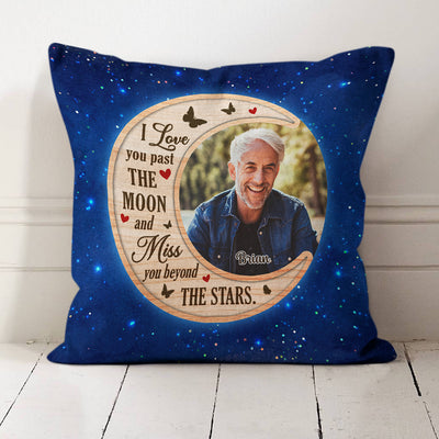 Love You Past The Moon - Personalized Custom Throw Pillow