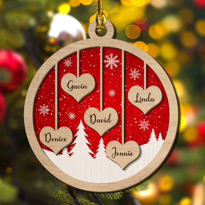 Family Ornament - Personalized Custom 2-layered Wood Ornament