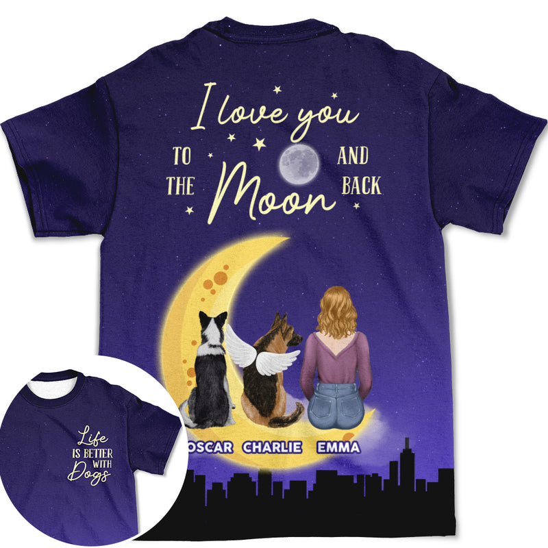 Love You To The Moon And Back - Personalized Custom All-over-print T-shirt