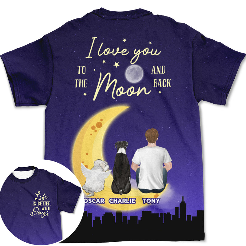 Love You To The Moon And Back - Personalized Custom All-over-print T-shirt