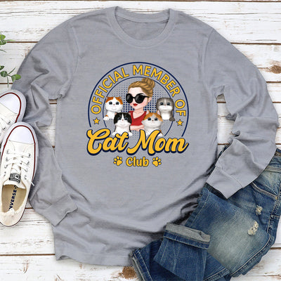 Member Of Cat Mom Club - Personalized Custom Long Sleeve T-shirt