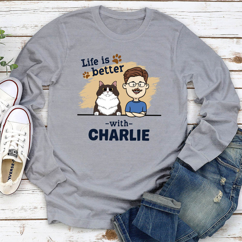 With Pet - Personalized Custom Long Sleeve T-shirt