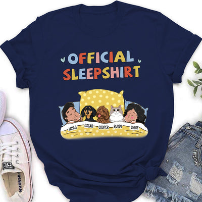 Sleeping Pet Sleepshirt Couple - Personalized Custom Women's T-shirt