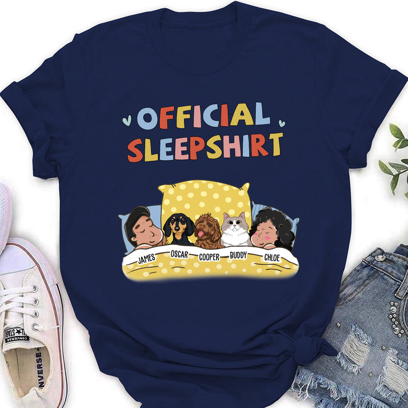 Sleeping Pet Sleepshirt Couple - Personalized Custom Women&