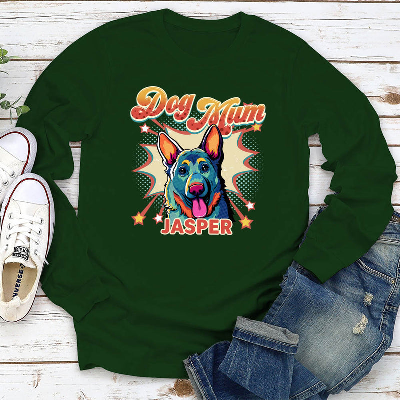 Dog Mom/Dad Popart - Personalized Custom Long Sleeve T-shirt