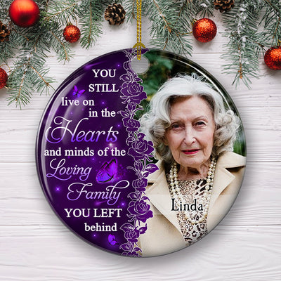 Hearts And Minds Circle - Personalized Custom Circle Ceramic Ornament
