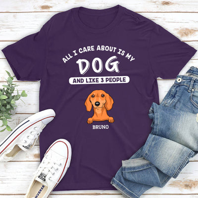 Dog And 3 People - Personalized Custom Unisex T-shirt