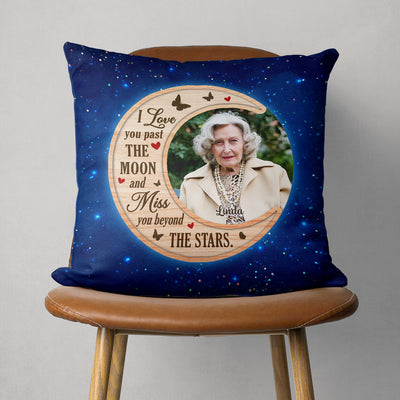 Love You Past The Moon - Personalized Custom Throw Pillow