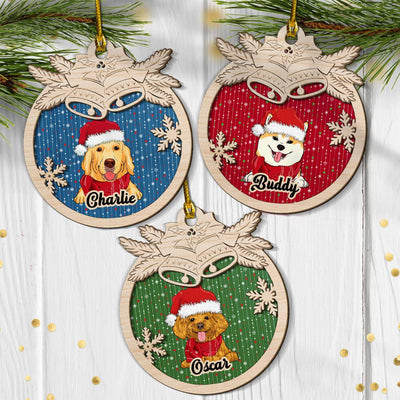 Jingle Bells Dog - Personalized Custom 2-layered Wood Ornament