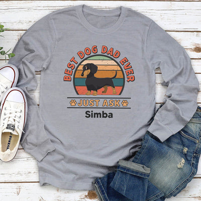 Best Dog Ever Retro - Personalized Custom Long Sleeve T-shirt